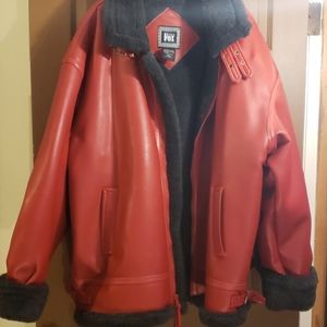 Faux Leather Unisex lined coat